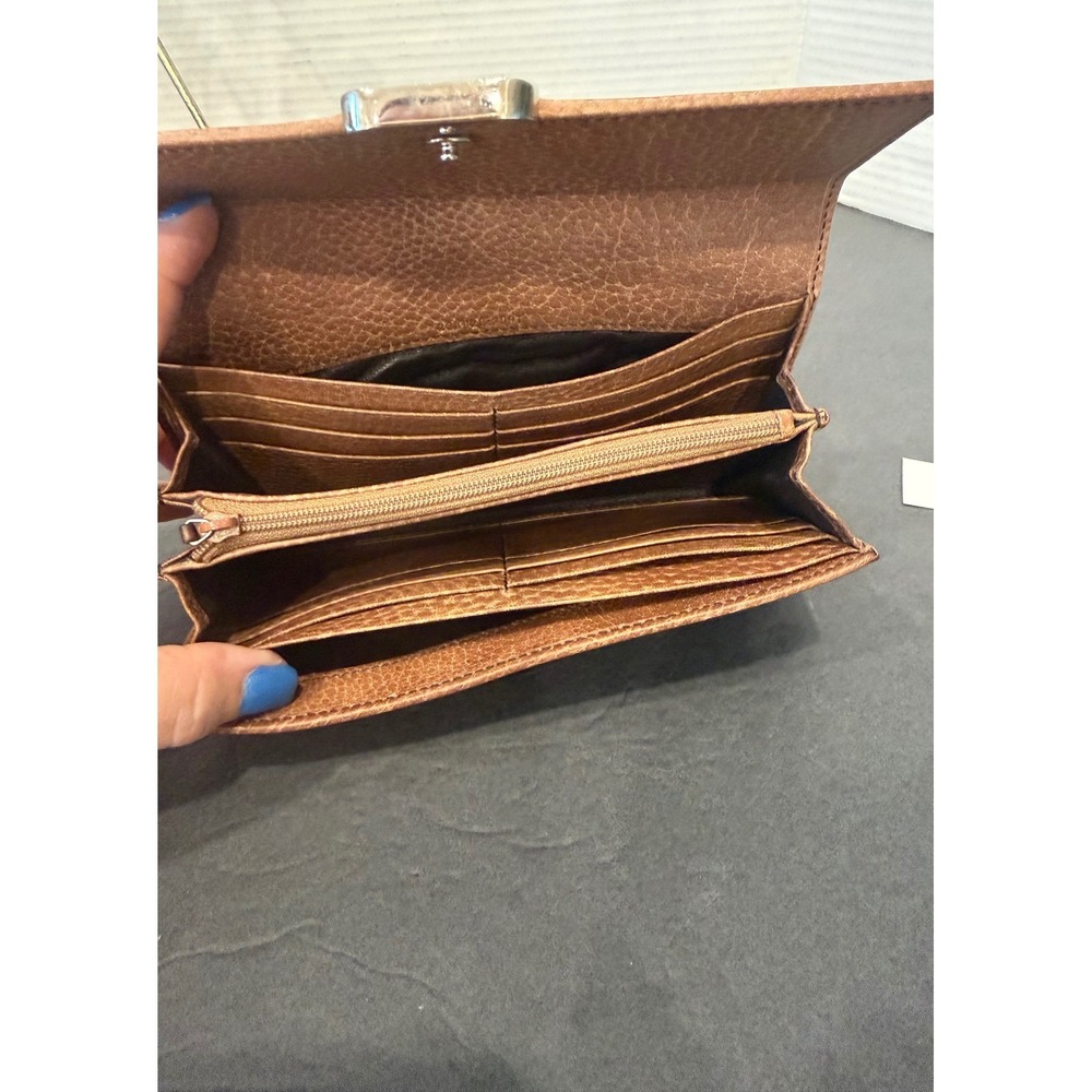 Vintage Gucci GG Monogram‎ Leather Canvas Long Brown Continental Wallet - Picture 6 of 11